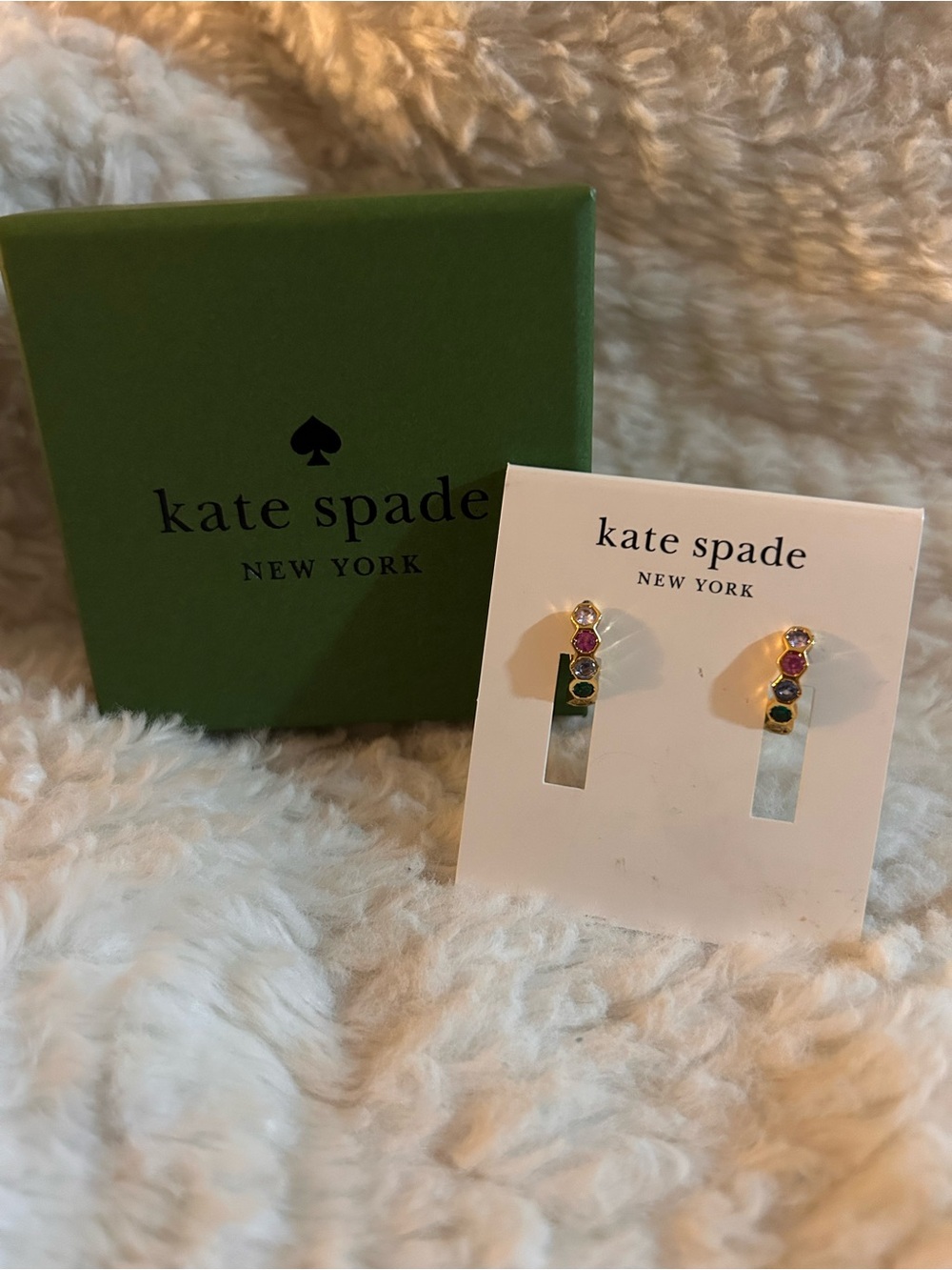 kate spade Multicolor Crystal Huggie Earrings
